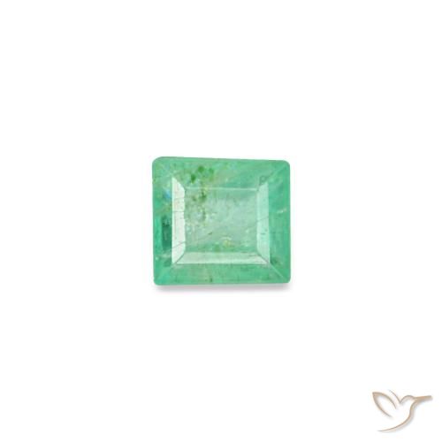 Émeraude vert naturelle baguette, 0,14 ct, SI