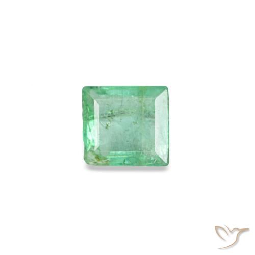Émeraude vert naturelle baguette, 0,11 ct, SI