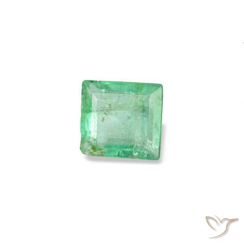 Émeraude vert naturelle baguette, 0,11 ct, SI