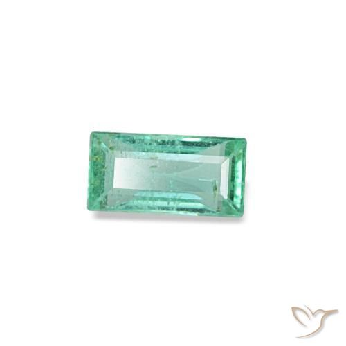 Émeraude vert naturelle baguette, 0,13 ct, VS-SI