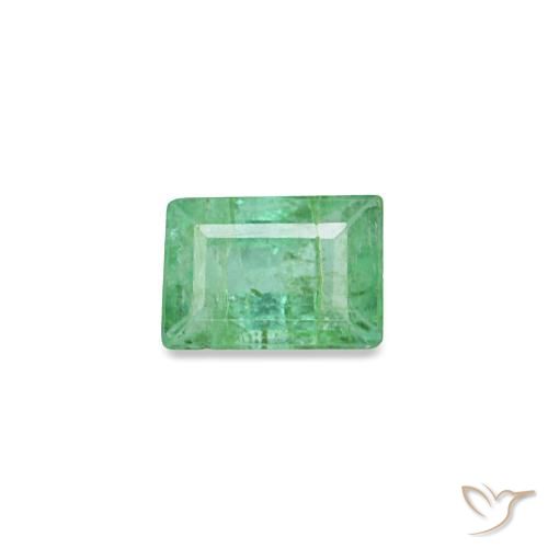 Émeraude vert naturelle baguette, 0,13 ct, SI