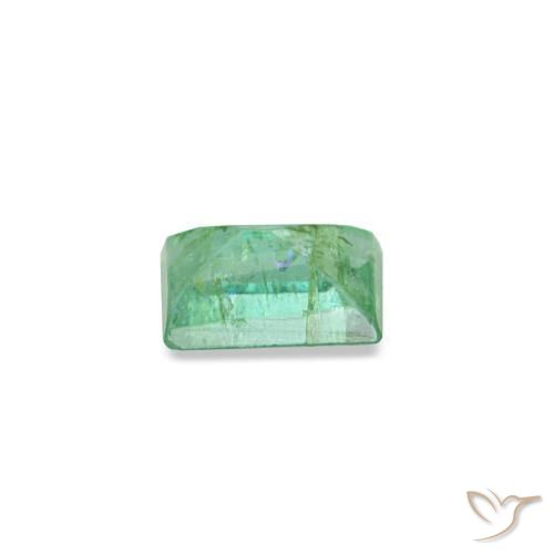 Émeraude vert naturelle baguette, 0,13 ct, SI