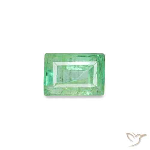 Émeraude vert naturelle baguette, 0,18 ct, VS-SI