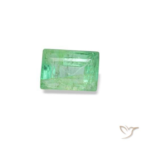 Émeraude vert naturelle baguette, 0,18 ct, VS-SI