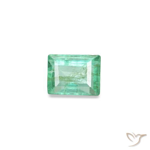 Émeraude vert de 0,13 ct, baguette, SI