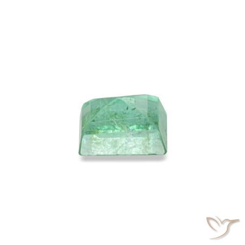 Émeraude vert naturelle baguette, 0,13 ct, SI