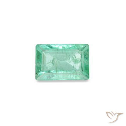 Émeraude vert naturelle baguette, 0,16 ct, SI