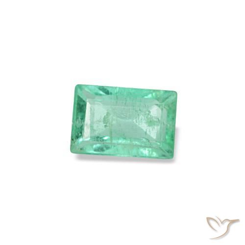 Émeraude vert naturelle baguette, 0,16 ct, SI