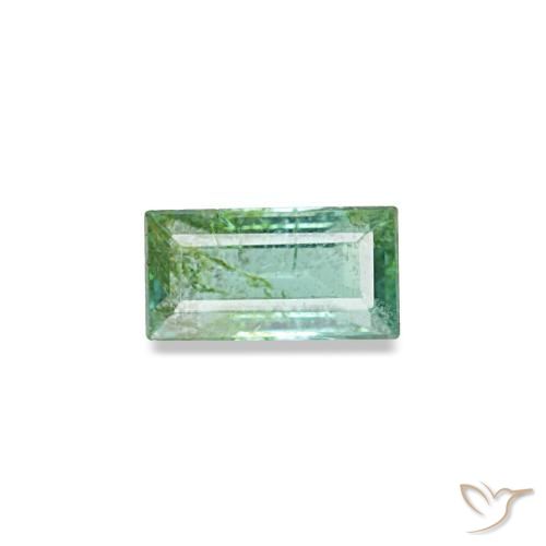 Émeraude vert naturelle baguette, 0,14 ct, SI