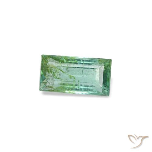 Émeraude vert naturelle baguette, 0,14 ct, SI