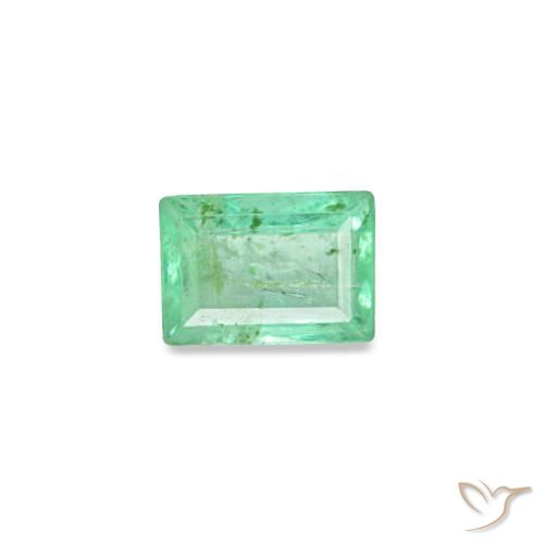 Émeraude vert naturelle baguette, 0,14 ct, VS-SI