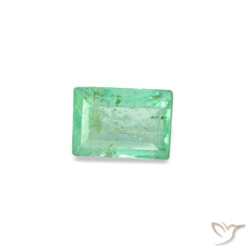 Émeraude vert naturelle baguette, 0,14 ct, VS-SI
