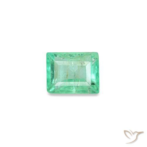 Émeraude vert naturelle baguette, 0,15 ct, VS-SI