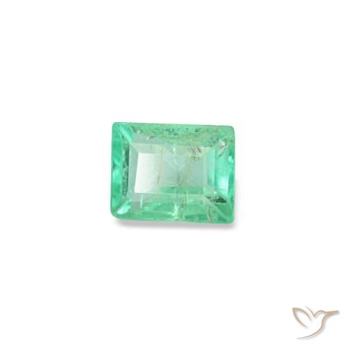 Émeraude vert naturelle baguette, 0,15 ct, VS-SI