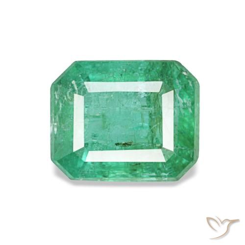 Émeraude vert naturelle taille émeraude, 0,72 ct, VS