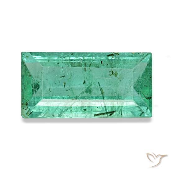 Émeraude vert naturelle baguette, 1,46 ct, VS-SI