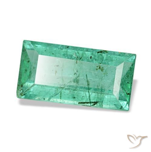 Émeraude vert naturelle baguette, 1,46 ct, VS-SI