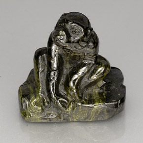 Épidote vert naturelle forme fantaisie, 87,63 ct, opaque