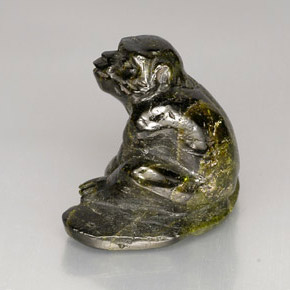 Épidote vert naturelle forme fantaisie, 38,79 ct, opaque