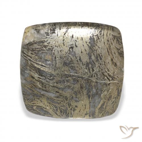 36.40ct Naturel Bronze noirâtre Feather Pyrite, Coussin, Opaque