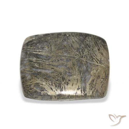 Feather Pyrite Bronze noirâtre naturelle Coussin, 36.40 ct, Opaque