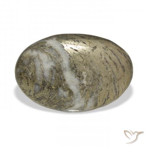 30.90ct Naturel Multicolore Feather Pyrite, ovale, Opaque