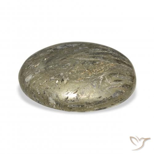 Feather Pyrite Multicolore naturelle ovale, 34.01 ct, Opaque