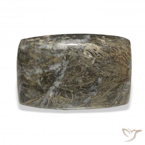 38.92ct Naturel Bronze noirâtre Feather Pyrite, Coussin, Opaque