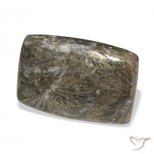 Feather Pyrite Bronze noirâtre naturelle Coussin, 38.92 ct, Opaque