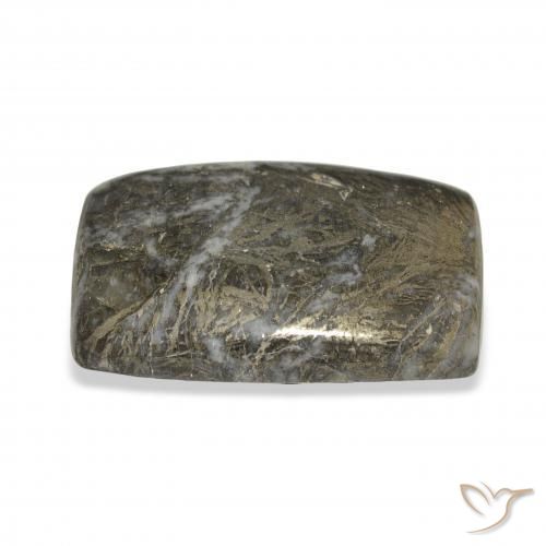 Feather Pyrite Bronze noirâtre naturelle Coussin, 38.92 ct, Opaque
