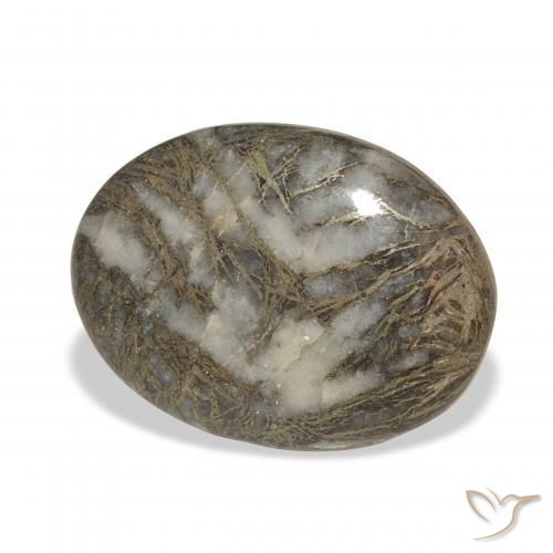 Feather Pyrite Noir avec bronze naturelle ovale, 23.93 ct, Opaque