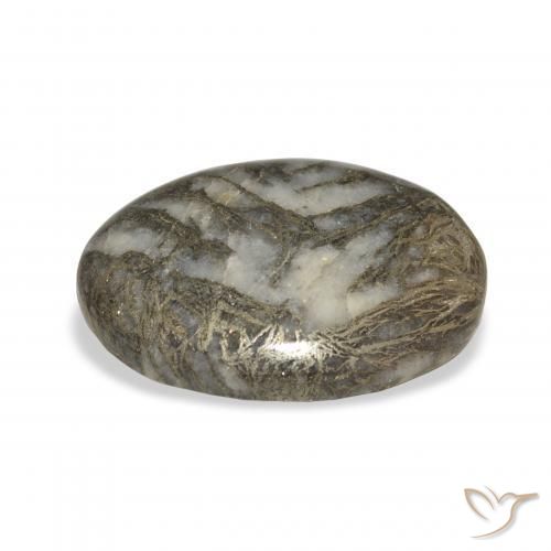Feather Pyrite Noir avec bronze naturelle ovale, 23.93 ct, Opaque