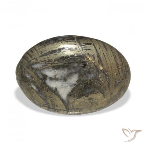 29.35ct Naturel Marron noirâtre Feather Pyrite, ovale, Opaque