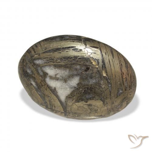 Feather Pyrite Marron noirâtre naturelle ovale, 29.35 ct, Opaque