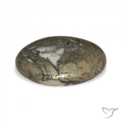 Feather Pyrite Marron noirâtre naturelle ovale, 29.35 ct, Opaque