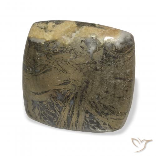 Feather Pyrite Bronze noirâtre naturelle Coussin, 36.45 ct, Opaque