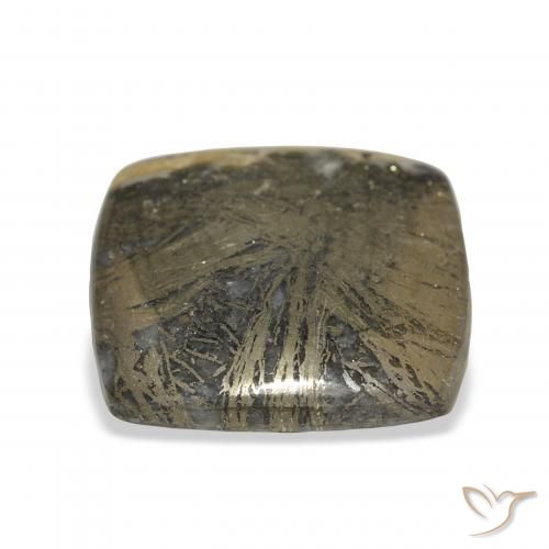 Feather Pyrite Bronze noirâtre naturelle Coussin, 36.45 ct, Opaque