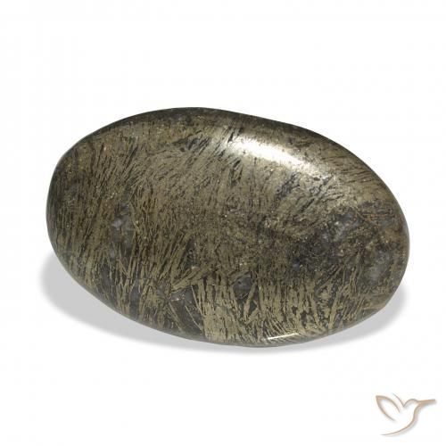 Feather Pyrite Bronze noirâtre naturelle ovale, 36.99 ct, Opaque