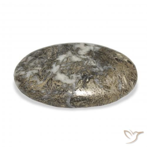 Feather Pyrite Multicolore naturelle ovale, 30.97 ct, Opaque