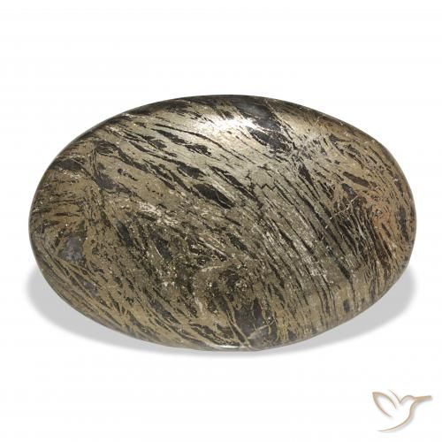 38.68ct Naturel Multicolore Feather Pyrite, ovale, Opaque
