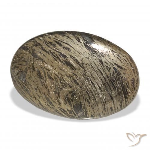 Feather Pyrite Multicolore naturelle ovale, 38.68 ct, Opaque