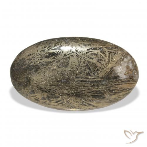 33.42ct Naturel Multicolore Feather Pyrite, ovale, Opaque