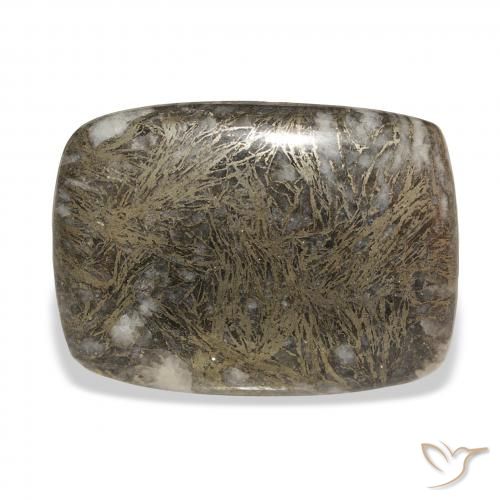 30.63ct Naturel Multicolore Feather Pyrite, Coussin, Opaque