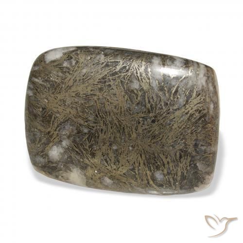 Feather Pyrite Multicolore naturelle Coussin, 30.63 ct, Opaque
