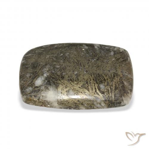 Feather Pyrite Multicolore naturelle Coussin, 30.63 ct, Opaque