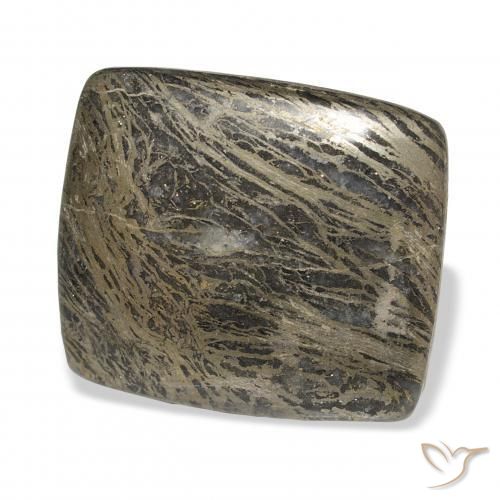 Feather Pyrite Multicolore naturelle Coussin, 32.15 ct, Opaque