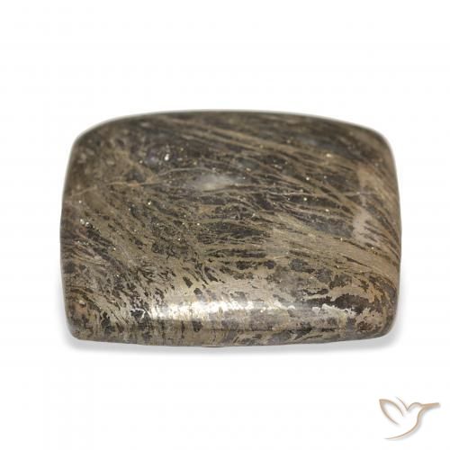 Feather Pyrite Multicolore naturelle Coussin, 32.15 ct, Opaque
