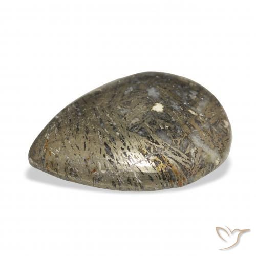 Feather Pyrite Multicolore naturelle En forme de poire, 30.77 ct, Opaque