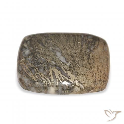 Feather Pyrite Multicolore naturelle Coussin, 32.54 ct, Opaque