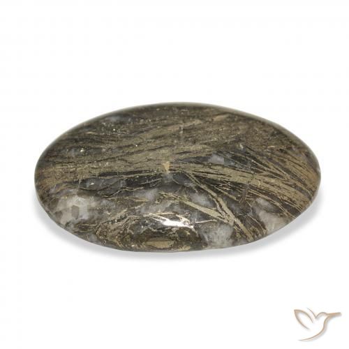 Feather Pyrite Multicolore naturelle ovale, 27.23 ct, Opaque